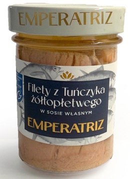 TUŃCZYK ŻÓŁTOPŁETWY FILETY MSC W SOSIE WŁASNYM 185 g (130 g) (SŁOIK) - EMPERATRIZ EMPERATRIZ (tuńczyki, sardynki, makrele)
