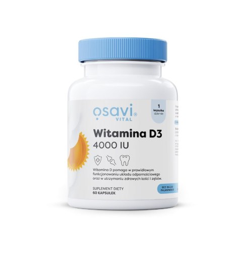 WITAMINA D3 100 µg (4000 j.m) BEZGLUTENOWA 60 KAPSUŁEK - OSAVI OSAVI (suplementy)