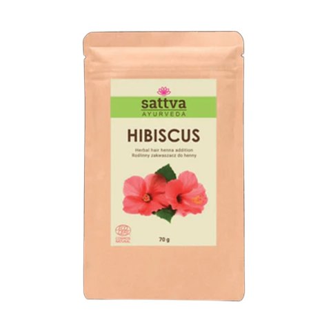 ZAKWASZACZ ROŚLINNY DO HENNY HIBISKUS ECO 70 g - SATTVA (AYURVEDA) SATTVA (kosmetyki ajurwedyjskie, kadzidełka)
