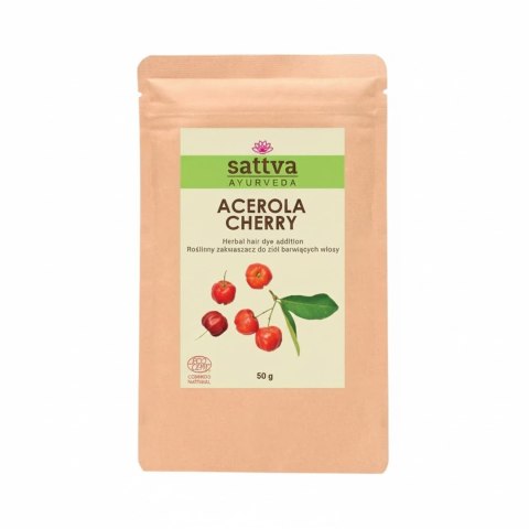 ZAKWASZACZ ROŚLINNY DO ZIÓŁ BARWIĄCYCH WŁOSY ACEROLA CHERRY ECO 50 g - SATTVA (AYURVEDA) SATTVA (kosmetyki ajurwedyjskie, kadzidełka)