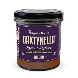 KREM KOKOS - DAKTYLE MEDJOOL - JAGODA BEZGLUTENOWY BIO 280 g - ORGANICHOUSE (DAKTYNELLA) ORGANICHOUSE (daktyle, kremy daktylowe)